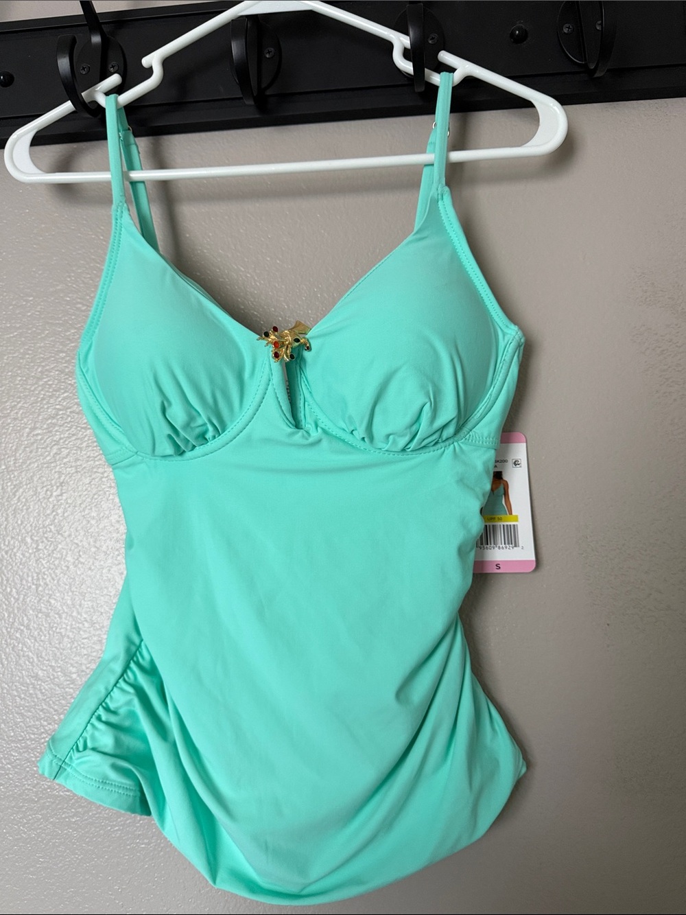 Anne Cole Mint Green Tankini with Decorative Center Accent